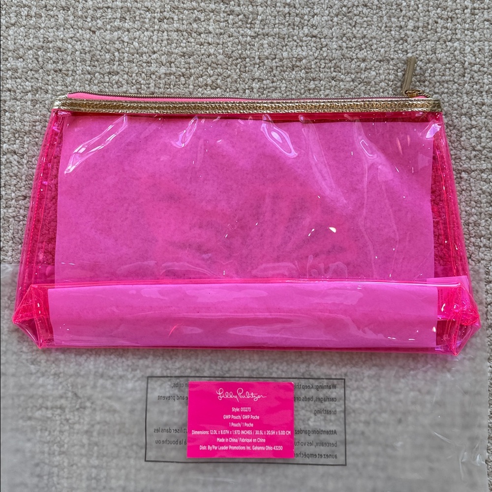 Lilly Pulitzer Pink and Gold Cosmetic Bag - New - Picture 2 of 4